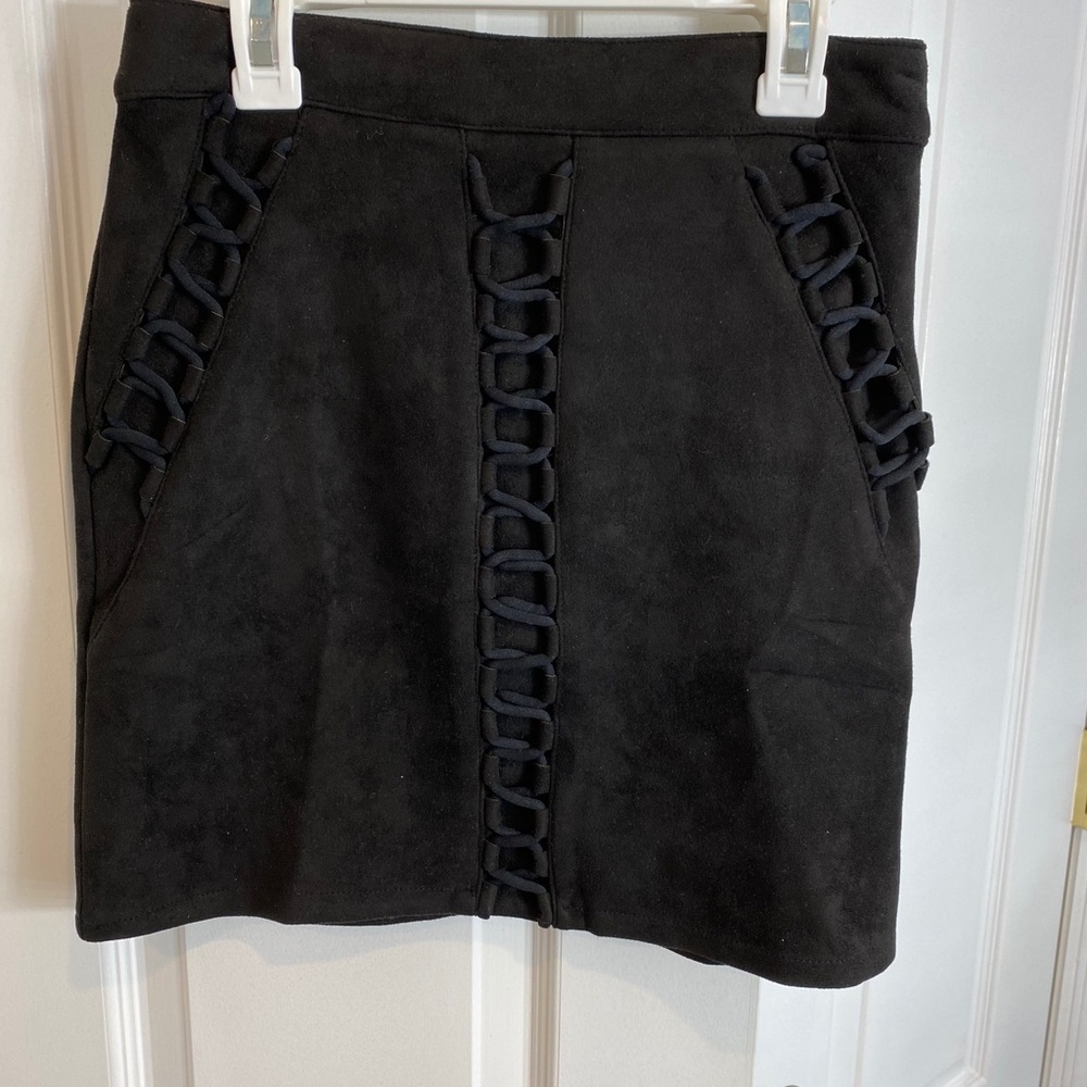 Suede Black Mini Skirt